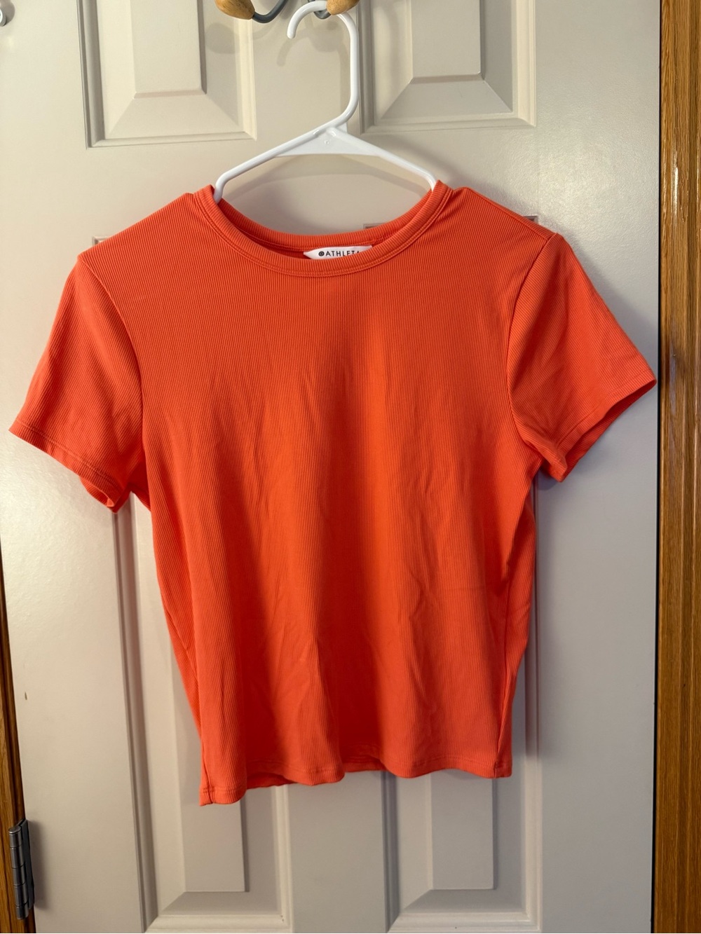 Athleta Short Sleeve Crew Neck Tee in Bright Orange